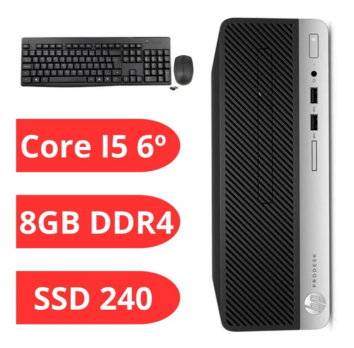 Cpu Pc Desktop 400 G4 Hp I5 6a 8gb Ssd 240gb - Brinde
