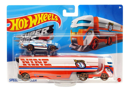 1:64 Mattel Hot Wheels Speed Way Hauler Con Carro A Escala 