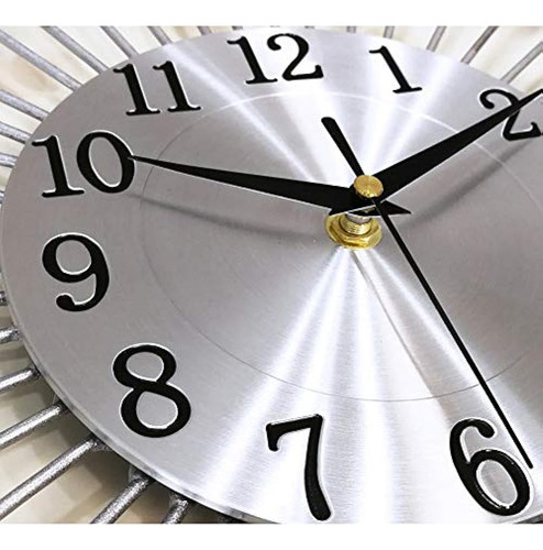 Adahx Reloj De Pared 3d De Cristal De Metal Moderno Diseño D