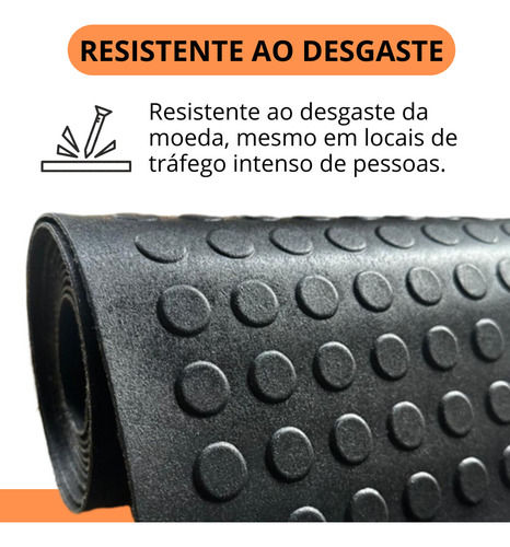 2m Rolo De Piso Moeda Metros 3mm X Larg 1m Resistente