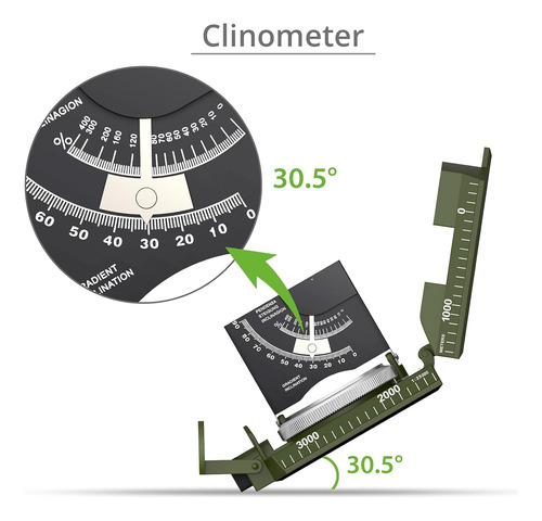 Brújula De Senderismo Proster Ip65 Con Clinómetro De Observa