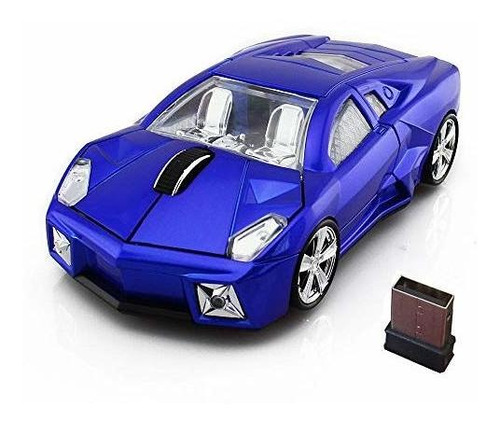 Rojo 3d Usb Optico Inalambrico De 24 Ghz Cool Coche Deportiv