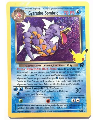 Carta Pokémon Gyarados Sombrio Coleção Celebrações