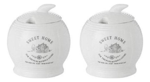 Açucareiros Porcelana Sweet Home 300ml 2un Lyor