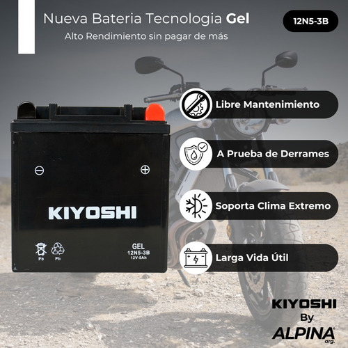 Bateria Moto Kiyoshi 12n5-3b Libre Mantenimiento Gel