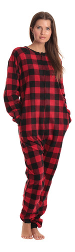 Just Love Pijama De Franela Estampada Para Adultos, Buffalo