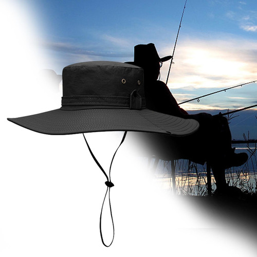 Sombrero De Ala Ancha Con Correa Ajustable, Gorras De Pesca