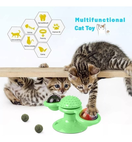 Molino De Viento Juguete Interactivo Para Gatos Con Catnip 