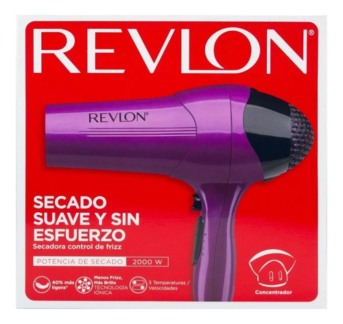 Imagen 8 de 10 de Secador De Pelo Revlon Rvdr773pla2a Violeta 2000 Watts