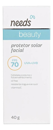 Needs Beauty Protetor Solar Facial Fps 70 40g