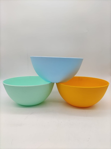 Imagen 1 de 4 de Set X3 Bowls Ensaladera Grande 3lts Plástico Varios Colores