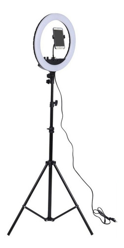 Ring Light Led Circular Completo Iluminador Portátil 26cm Com Tripé 1,6m