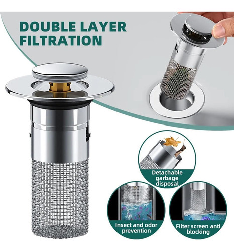 Hh Tapón De Desagüe De Lavabo Desplegable Universal For Baño