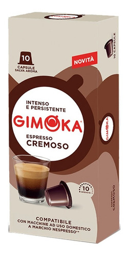 Caja X10 Capsulas Gimoka Cremoso Compatible Nespresso