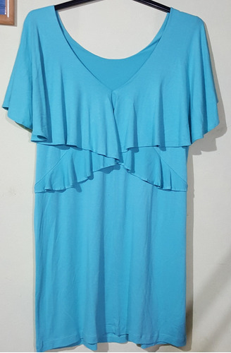 Vestido Playero Celeste Algodon De Lycra Ag Store Unico