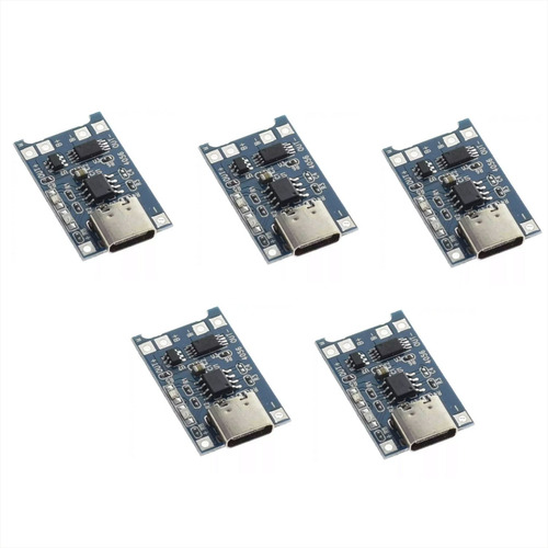 5 X Tp4056 Cargador De Batería Bms 1s 3.7v Tipo C Proteccion