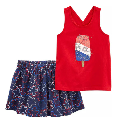 Conjunto Para Bebé Carters Dos Piezas Blusa Y Falda Talla 3m