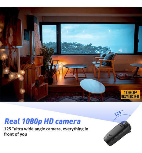 Cámara Corporal Hd 1080p Visión Nocturna Mini Portátil Negro