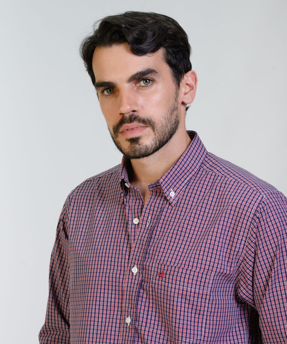 Camisa Cuadros Hombre Brooksfield Regular Fit Bolsillo 3581b