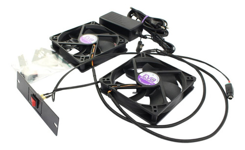 Kit Ventilação Rack Servidor (exaustor) 2 Coolers Silencioso Cor Preto