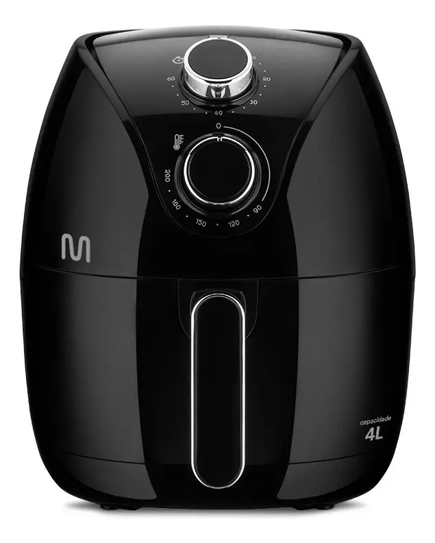 Fritadeira Elétrica Airfryer 4l 1500w Preta Multi Go201 Cor Preto