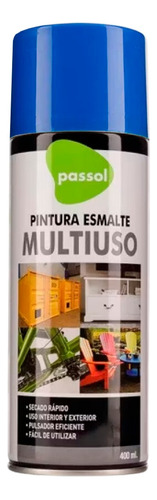 Pintura Spray Esmalte Acrilíco Azul Pacífico 400ml Passol