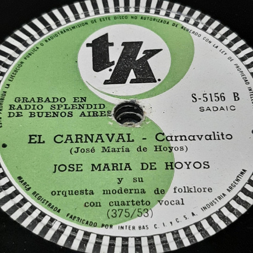 Pasta Jose Maria De Hoyos Orq Moderna Folklore Tk C312