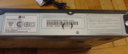 Reproductor De Dvd LG Dv582h. Usb. Funciona. Con Control