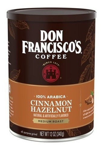 Cafe Don Francisco's Canela Hazelnut Avellana Importado 