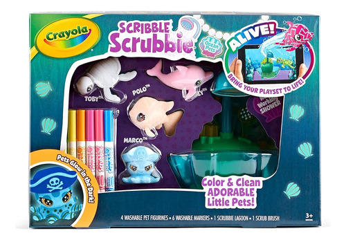 Crayola Scribble Scrubbie Glow Lagoon Mascotas, Juguetes De 