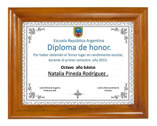 Marcos Tamaño Diploma, Carta,  21.5x28cm, Media Caña +vidrio