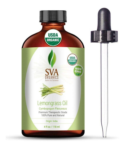 Sva Organics Aceite Esencial Limoncillo Orgánico 100%puro 4z