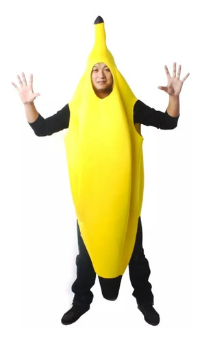 Disfraz Banana Ws Store Con Capucha - Algodón Espuma, Talla L - Envío Inmediato