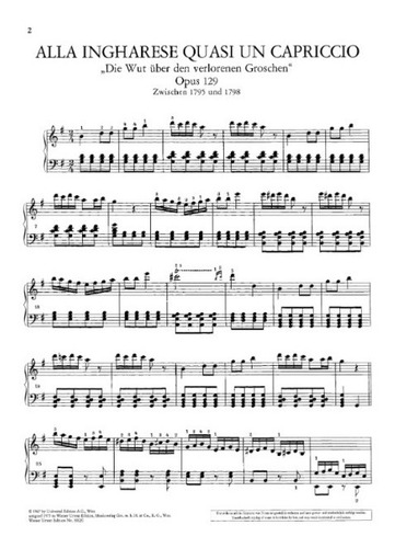 L.v. Beethoven: The Rage Over The Lost Penny Op.129 / Alla I