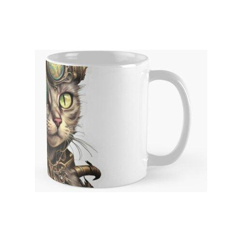 Taza Steampunk Animals - Mechanical Cats #15 Calidad Premium