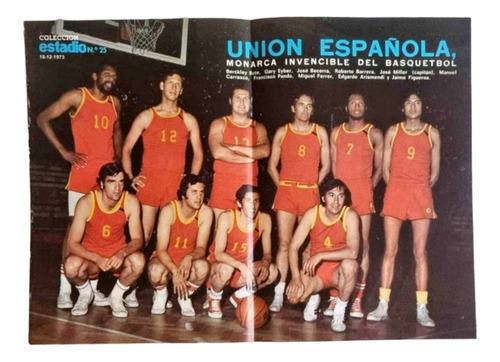 Poster Equipo De Basketball Unión Española 1973