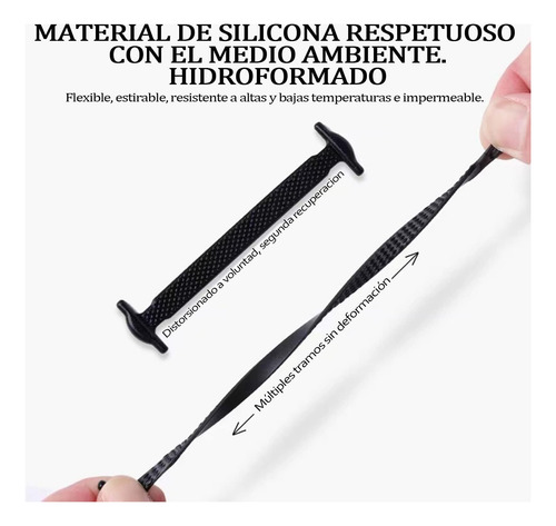 Cordones De Silicona, 5 Pares Agujetas Elasticas Cintas