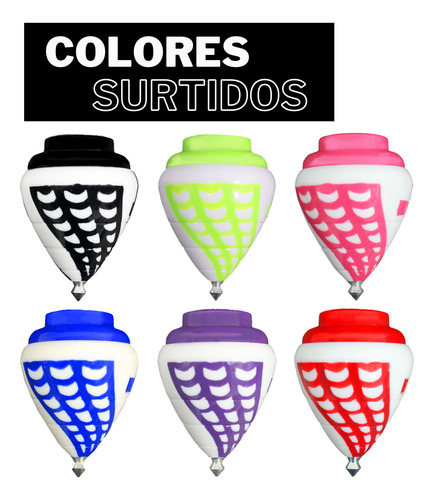 Trompos Cometa Spider Bicolor Pack 3 Pza Colores Surtidos Surtido