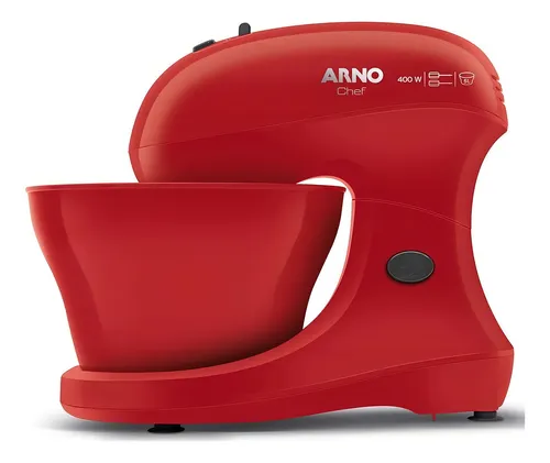 Batidora Chef Arno 5 vel 400w bowl resistente 5 litros rojo