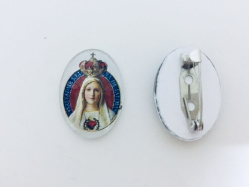 10  Prendedor Oval Rostro Virgen De Fatima ( 10 Pzas