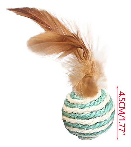 Juguetes Sisal Ball Tao Para Rascar De Sisal Con Plumas, Té