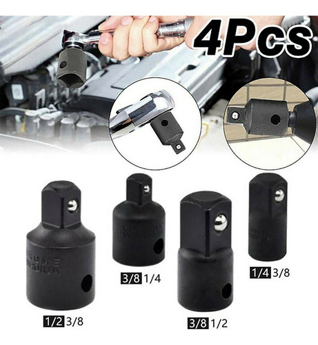 8 Peças Adaptador Soquete Redução 1/4 3/8 1/2 Cr-v