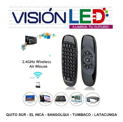 Imagen 1 de 5 de Air Mouse C120 Mini Teclado Inalámbrico Smart Tv