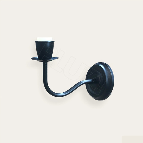Imagen 5 de 8 de Aplique Pared Simple 1 Luz - Hierro Negro