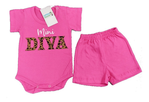 Conjunto Bebe Nena Mini Diva Divina Beba Manga Corta Short