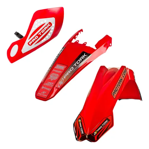 Kit Colin +cubrepuños + Guardabarro Universal Rojo Protork