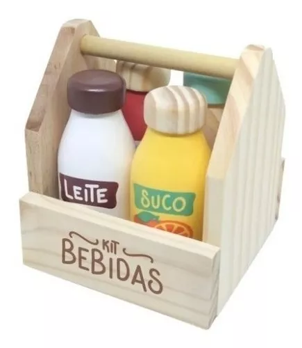 Kit Comidinha de Brinquedo Infantil de Madeira Sushi 16 Pçs