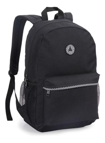 Mochila Com Bolso Lateral Escolar Juvenil Faculdade Seanite! Cor Preto