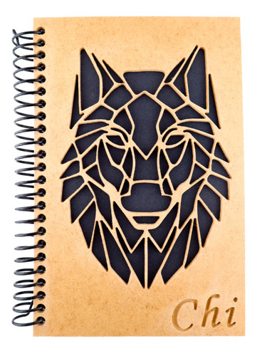 Libreta Personalizada Seria Minimalista Lobo Negro B2