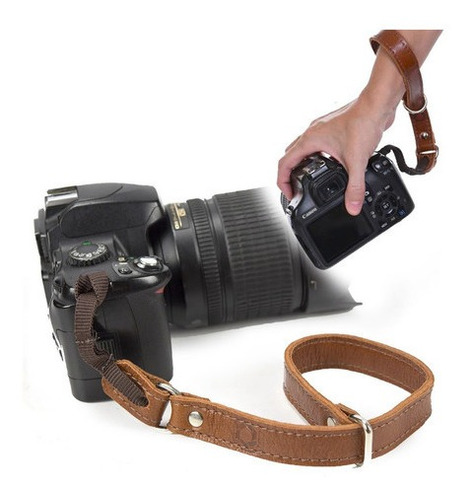 Alça De Mão Handstrap Câmera Em Couro Legítimo Photopro 